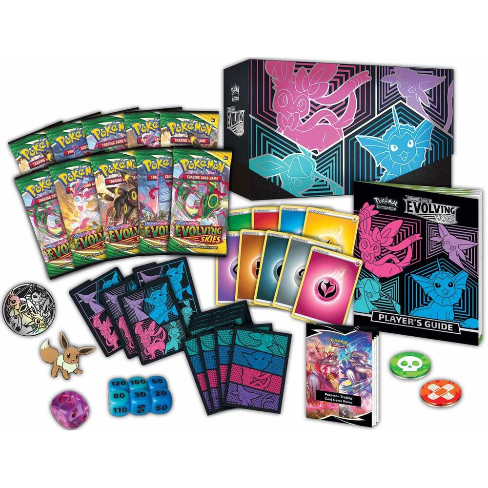 EN Evolving Skies (SWSH07) - Glaceon/Vaporeon/Sylveon/Espeon Pokemon Center Elite Trainer Box CASE