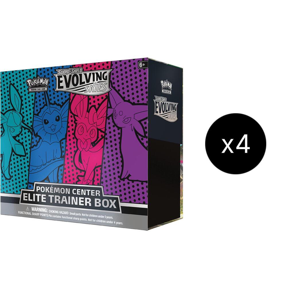 EN Evolving Skies (SWSH07) - Glaceon/Vaporeon/Sylveon/Espeon Pokemon Center Elite Trainer Box CASE